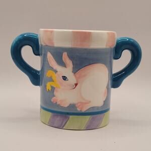 Zrike Cottontail Bunny Ceramic Double Handled Kids Cup